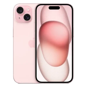 Celular iPhone 15 rosado ambas caras